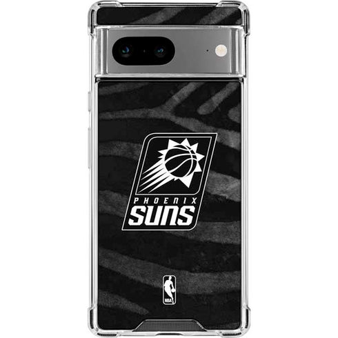 NBA Phoenix Suns Black Animal Print Google Pixel 7a Clear Case